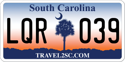 SC license plate LQR039