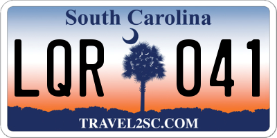 SC license plate LQR041