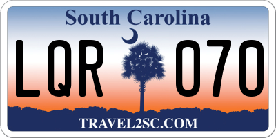 SC license plate LQR070