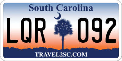 SC license plate LQR092