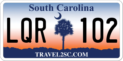 SC license plate LQR102