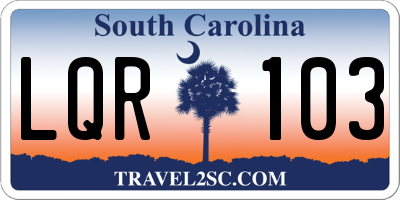 SC license plate LQR103