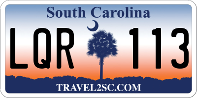 SC license plate LQR113