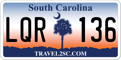 SC license plate LQR136
