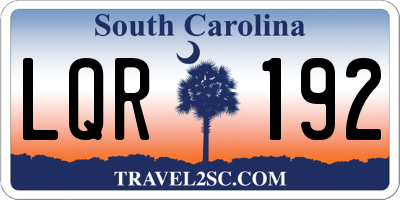 SC license plate LQR192