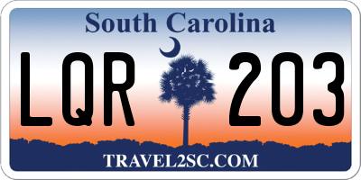 SC license plate LQR203