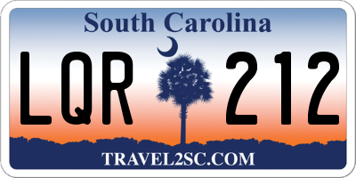 SC license plate LQR212