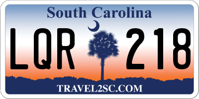 SC license plate LQR218