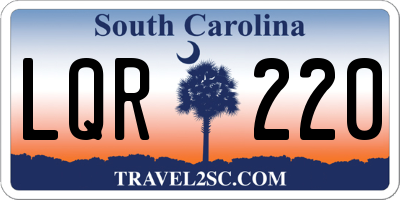 SC license plate LQR220