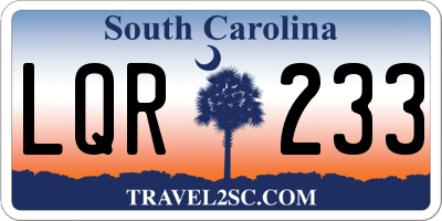 SC license plate LQR233