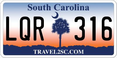 SC license plate LQR316
