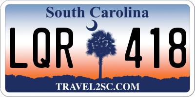 SC license plate LQR418
