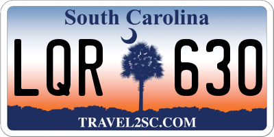 SC license plate LQR630