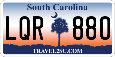 SC license plate LQR880