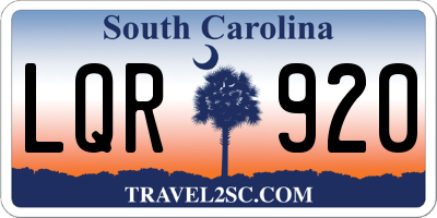 SC license plate LQR920