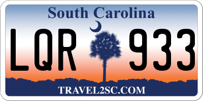 SC license plate LQR933