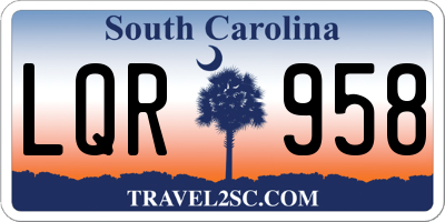 SC license plate LQR958