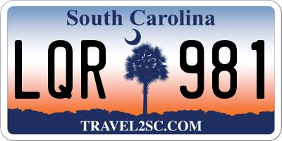 SC license plate LQR981