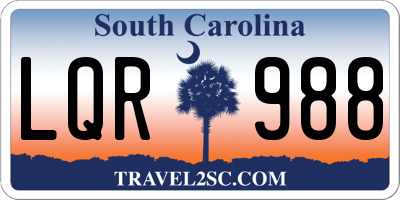 SC license plate LQR988