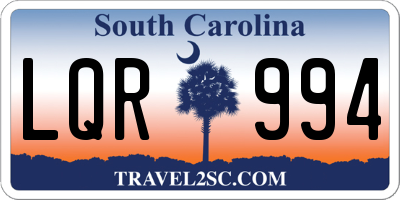 SC license plate LQR994