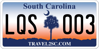 SC license plate LQS003