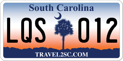 SC license plate LQS012
