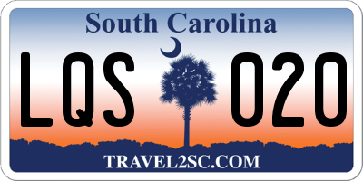 SC license plate LQS020