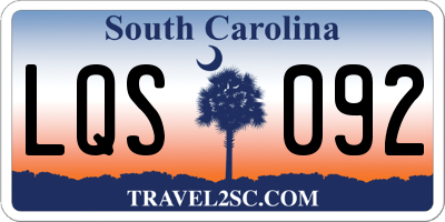 SC license plate LQS092