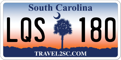 SC license plate LQS180