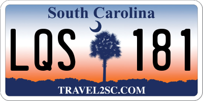 SC license plate LQS181
