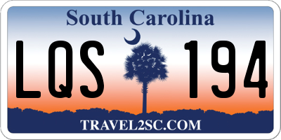 SC license plate LQS194