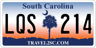 SC license plate LQS214
