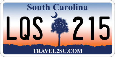 SC license plate LQS215