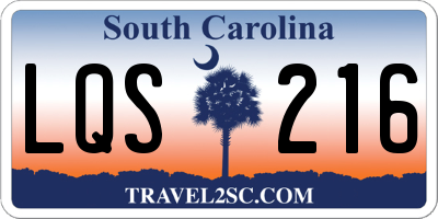 SC license plate LQS216