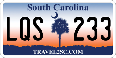 SC license plate LQS233