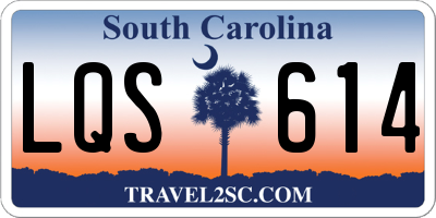 SC license plate LQS614