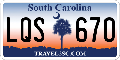 SC license plate LQS670