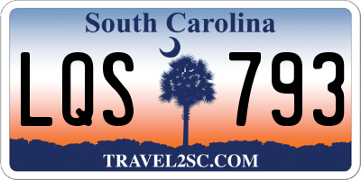 SC license plate LQS793