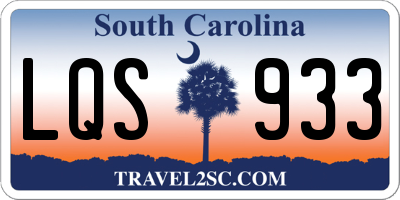 SC license plate LQS933