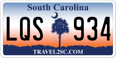 SC license plate LQS934