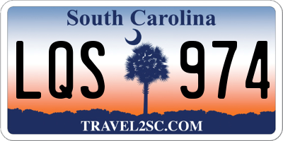 SC license plate LQS974