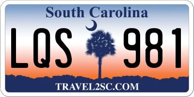 SC license plate LQS981