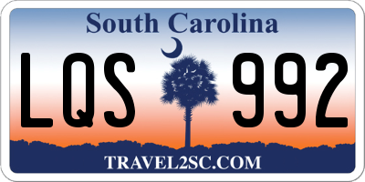SC license plate LQS992