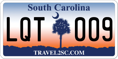 SC license plate LQT009