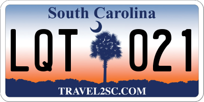 SC license plate LQT021