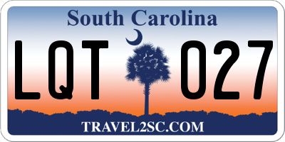 SC license plate LQT027