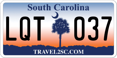 SC license plate LQT037