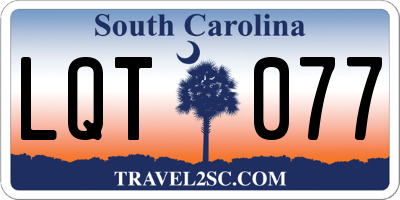 SC license plate LQT077