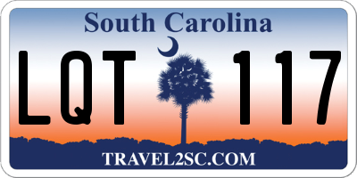 SC license plate LQT117