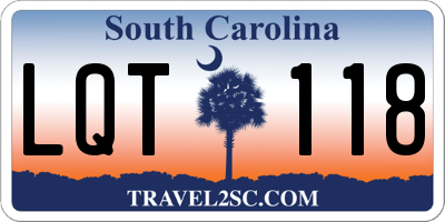SC license plate LQT118